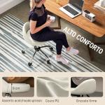 Banco com Rodas Banco Giratório com Altura Ajustável Cosmética Dentista Cabeleireiro Ø50x63 - 83 cm Branco