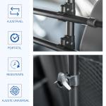 Grade de Segurança de Carro para Cães Ajustável em Largura e Altura 87 - 135x85x120cm Grade Separadora para Porta Malas de Carro Universal Metal Preto