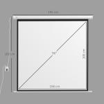 Ecrã de Projeção Elétrico 96 Polegadas com Comando à Distância Formato 1:1 para Interior e Exterior Branco