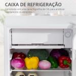 Mini Frigorífico 91 L com Congelador, Frigorífico Silencioso, Frigorífico Pequeno para Colocar Sob Bancada com Temperatura Regulável e Porta Reversível, Prateleiras Ajustáveis, Branco