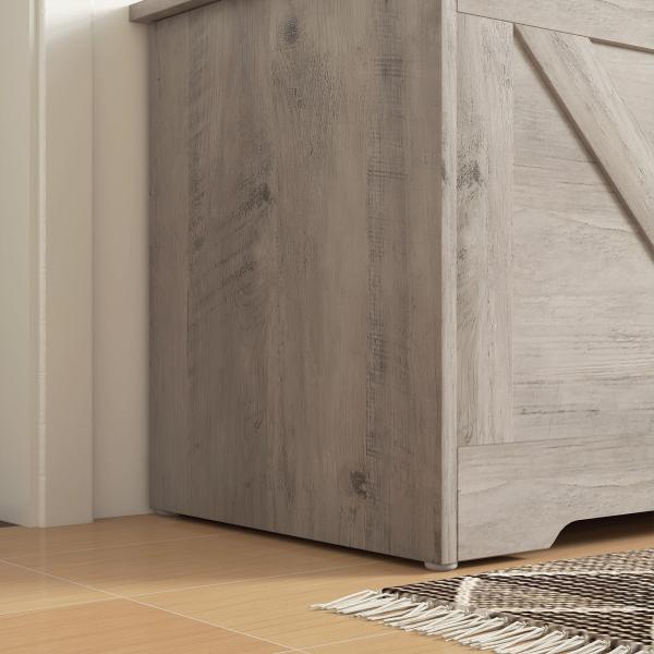 Baú de Armazenamento 100L Baú de Arrumação com Tampa e Dobradiça de Segurança 80x40x45 cm Cinzento Claro