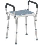 Banco de Duche com Altura Ajustável Banco de Duche de Alumínio Antiderrapante para Idosos e Descapacitados 52x45x57 - 69 cm Azul