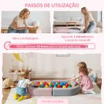 Sofá para Crianças com Almofada em Forma de Coroa Dobrável em Cama e Zona de Brincadeiras 116x61x14 cm Rosa e Azul Acinzentado