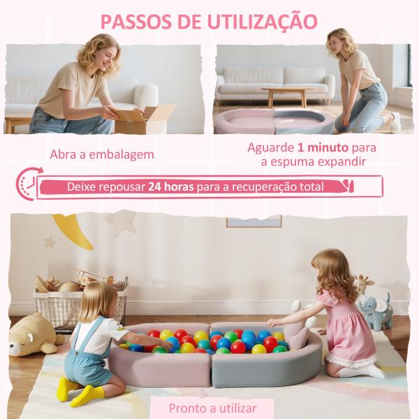 Sofá para Crianças com Almofada em Forma de Coroa Dobrável em Cama e Zona de Brincadeiras 116x61x14 cm Rosa e Azul Acinzentado