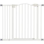 Barreira de Segurança para Cães com Largura Ajustável 74 - 94 cm e Extensão para Escadas e Portas Branco