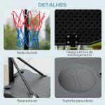 Tabela de Basquetebol para Exterior Altura Ajustável 160 - 210 cm com Rodas e Base Preenchível 76x48x254 cm Preto