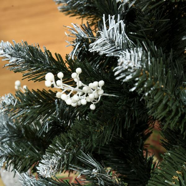 Árvore de Natal Automática 120 cm com 222 Ramos 28 Decorações Suporte em Aço Base Dobrável e Removível Verde