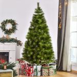Árvore de Natal 210cm Árvore de Natal Artificial com 505 Ramos e Suporte Metálico Ø90x210cm Verde