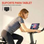 Bicicleta Estática com Resistência Magnética Regulável Ecrã LCD Volante Assento e Guiador Ajustáveis Preto