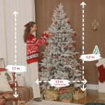 Árvore de Natal Artificial 210 cm Árvore de Natal Nevada com 1154 Ramos Base Dobrável e Fácil de Montar Verde