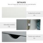 Coluna Casa de Banho com 2 Portas e 2 Prateleiras Abertas Estilo Moderno 15,2x29,8x118cm Branco e Cinza