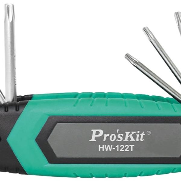 Conjunto de 8 Chaves Sextavadas Torx Dobráveis - Proskit