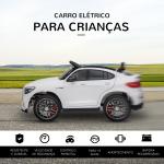 Carro Elétrico Infantil Mercedes AMG 12V com Controle Remoto Música Luzes Abertura da Porta Passeio para Crianças 3 - 5 Anos Branco 115x70x55 cm