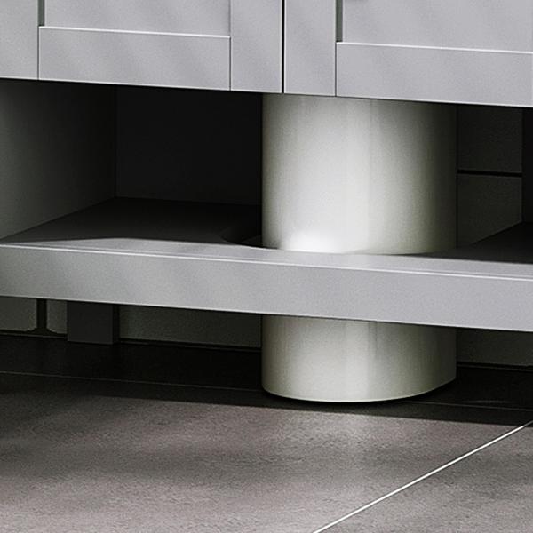 Armário compacto para sob a pia com 2 portas e prateleira interna ajustável Gabinete auxiliar para banheiro 60x30x60 cm Cinza