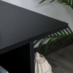 Móvel para TV para Televisores de até 42 Polegadas Móvel de TV com Prateleiras e Rodas com Travão 80x40x40cm Preto