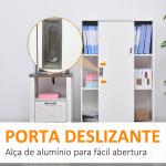 Armário de Escritório com 2 Portas Deslizantes e 3 Prateleiras 80x40x120 cm Branco