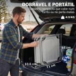 Espreguiçadeira de Jardim Dobrável com Toldo Removível e Ajustável e Encosto Ajustável em 4 Posições 187x58x36 cm Cinza Claro