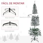 Árvore de Natal 225 cm Árvore de Natal Artificial Nevado com 738 Ramos e Suporte de Metal Verde e Branco