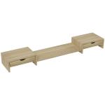 Suporte para Monitor com Ângulo e Comprimento Ajustável e 2 Gavetas para Escritório 60 - 116x22x12 cm Madeira