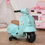 Moto Elétrica Infantil Licenciada com Faróis Buzina com 4 Rodas Brinquedo Criança acima de 18 Meses Verde 66,5x38x52 cm