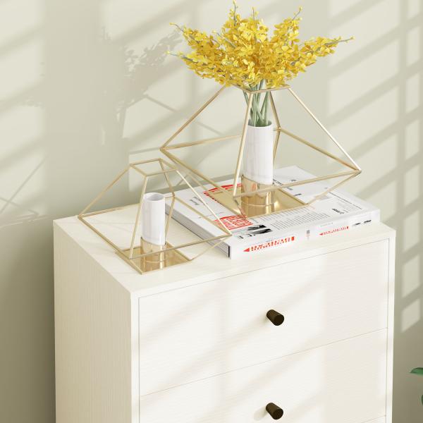 Cómoda com 5 Gavetas Cómoda de Quarto Estreita com Anti - Tombo Gaveteiro Alto para Sala de Estar Corredor 47x29x95 cm Branco