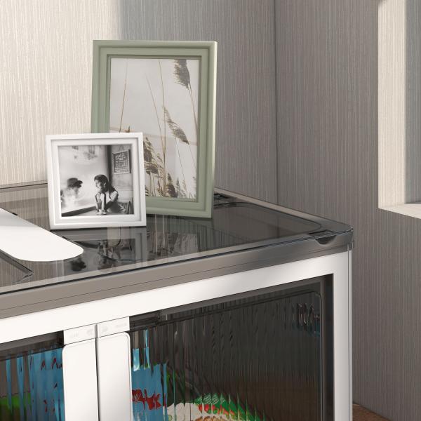 Caixa de Armazenamento Empilhável com Tampa 69L Caixa Organizadora Dobrável com Rodas 60x42x34 cm Branco