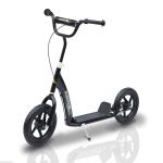 Trotinete para Crianças acima de 5 anos Scooter de 2 Rodas Grandes de 12 Polegadas com Freio e Guidão Ajustável em Altura Carga Máx. 50kg 120x52x80 - 88cm Preto