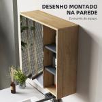 Armário Casa de Banho com Espelho Armário de Parede com Espelho para Casa de Banho Estilo Moderno 60x20x60 cm Madeira