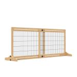 Barreira de Segurança para Cães de Madeira Extensível com Pés de Suporte Barreira de Proteção para Animais de Estimação para Portas Escada Corredor 104 - 183x36x69cm Natural