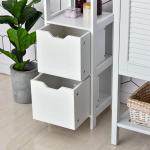 Armário de banheiro com prateleira aberta 2 gavetas 30x30x89 cm Branco