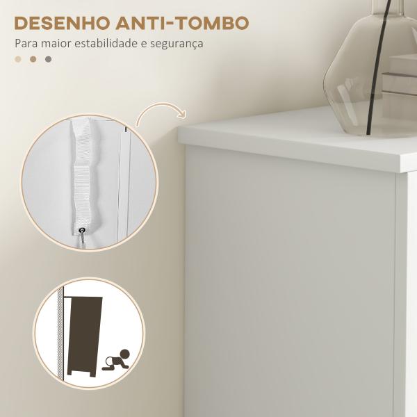 Sapateira Estreita com Prateleiras Ajustáveis e Compartimento Aberto para 10 Pares de Sapatos 58x24x105 cm Branco