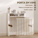 Cobertura para Radiador com Porta Rebatível e Vime Proteção Radiador de MDF 78x19x95,5 cm com Compartimento Desenho Boémio Branco
