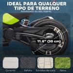 Quadricilo Elétrico para Crianças 12V com 2 Motores Velocidade até 5 km/h 3 Rodas Faróis Buzina Música 113x74x63 cm Verde