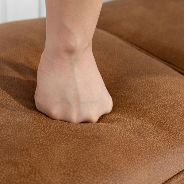 Banco ao Pé da Cama Multifuncional Moderno com Assento Acolchoado Espesso e Pés em Aço PU 80x40x46 cm Castanho