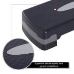 Step para Exercício Aeróbico Plataforma Step com Altura Ajustável em 2 Níveis com Carga Máxima 120kg para Exercício em Academia Casa 68x29x10 - 15cm Preto