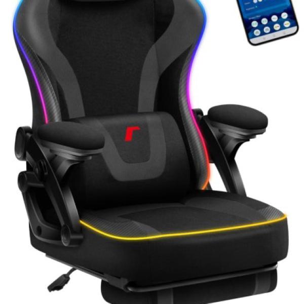 Cadeira Gaming RGB Force 4.6 Black Mesh - HUZARO