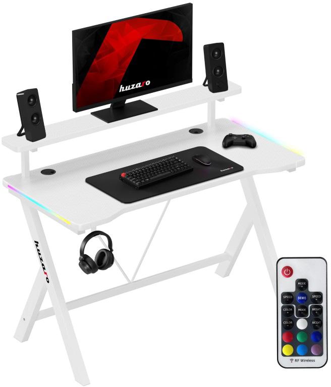 Mesa Gaming Hero 1.9 RGB 120cm (Branco) - HUZARO
