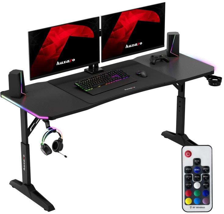 Mesa Gaming Hero 4.6 RGB 160cm (Preto) - HUZARO