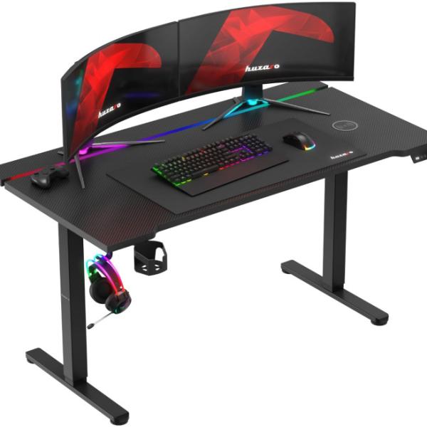 Mesa Gaming Elétrica Hero 8.7 RGB 140cm (Preto) - HUZARO