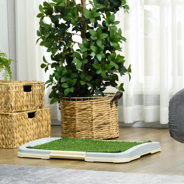 Sanita para Cães com Relva Artificial Grade e Bandeja Desmontável para Adestramento de Cães 63x48,5x6 cm Multicor
