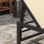 Espreguiçadeira Reclinável de Jardim Exterior com Encosto Ajustável em 4 Posições e Estrutura de Aço, 166x60x84 cm, Caqui