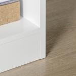 Estante de Madeira Estante para Livros com 1 Gaveta e 9 Compartimentos de Armazenamento 60x26x158cm Branco