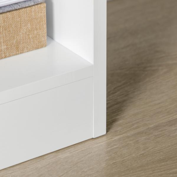 Estante de Madeira Estante para Livros com 1 Gaveta e 9 Compartimentos de Armazenamento 60x26x158cm Branco