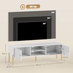 Móvel de TV Moderno com 2 Prateleiras Abertas Ajustáveis para Televisão 65 Polegadas 140x38x45,9 cm Branco