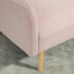 Sofá Cama de 2 Lugares com Encosto Ajustável em 3 Posições Apoio para os Braços e Pés de Madeira 173x75x73 cm Rosa