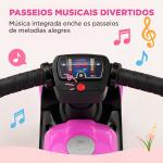 Mota de Equilíbrio Infantil sem Pedais com Música e Rodas Extra Largas para Crianças dos 18 – 36 Meses Rosa