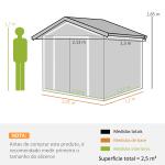Abrigo de Jardim 213x130x185cm Abrigo de Jardim Metálico de Exterior com 2 Portas Deslizantes e 4 Janelas Verde Claro