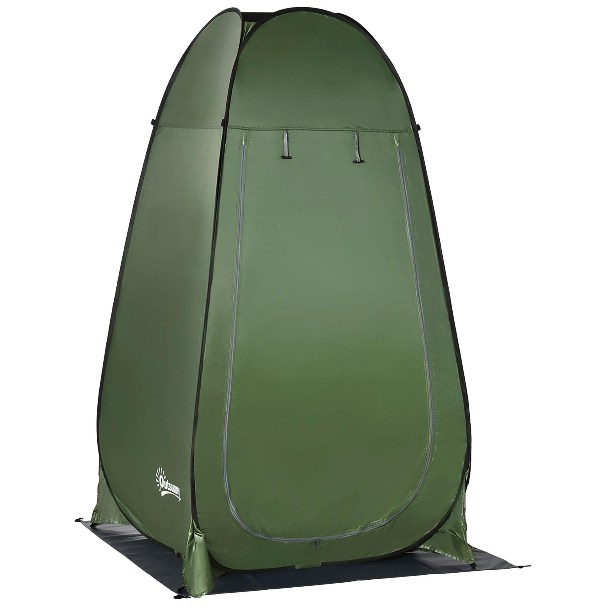 Tenda de Duche Tenda de Privacidade Portátil com 1 Gancho Bolso Bolsa de Transporte e UV20+ 126x124x189 cm Verde