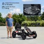 Kart a Pedais para Crianças com Assento Ajustável Pneus de Goma Travão de Mão para Crianças de 5 - 12 Anos 121x58x61 cm Branco