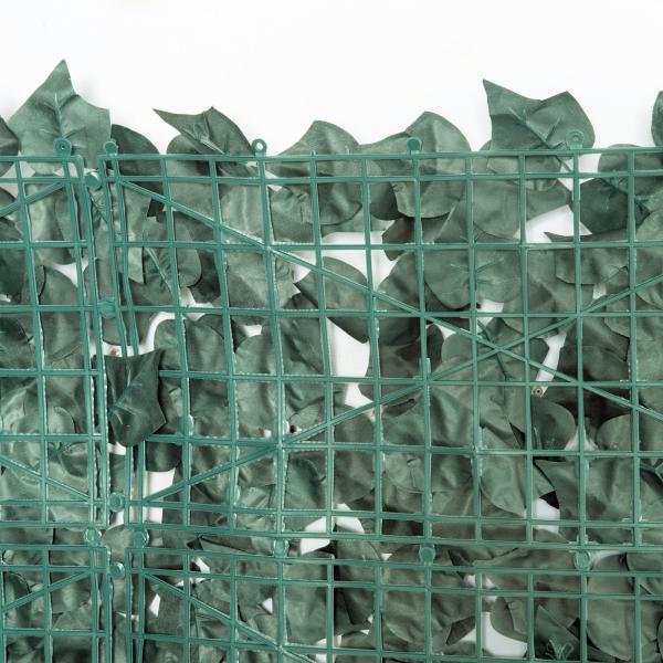 Vedação Artificial em Rolo 2,4x1 m Vedação de Privacidade para Balcão Jardim Exterior Planta Decorativa de Parede PE Verde